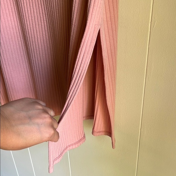 J. Jill Wherever Collection Pink Ribbed Sleeveless Sheath Midi Beach Dress Sz L - Picture 5 of 8